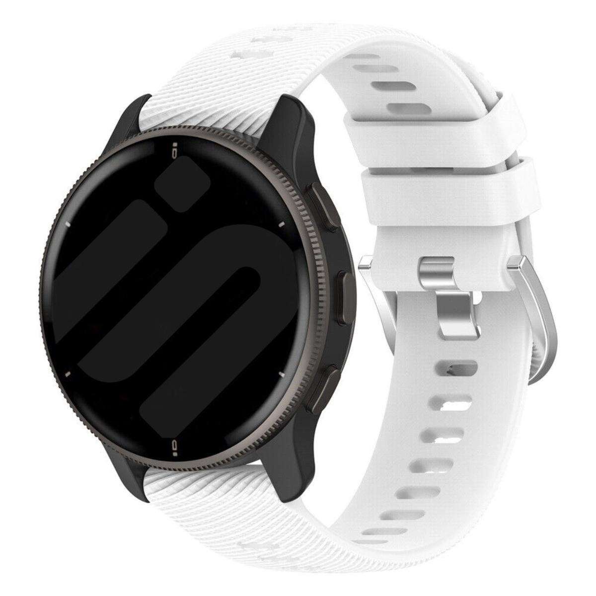 Strap-it Garmin Forerunner 570 - 42mm siliconen bandje (wit)
