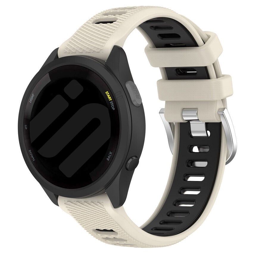 Strap-it Garmin Forerunner 570 - 42mm sport gesp bandje (beige/zwart)