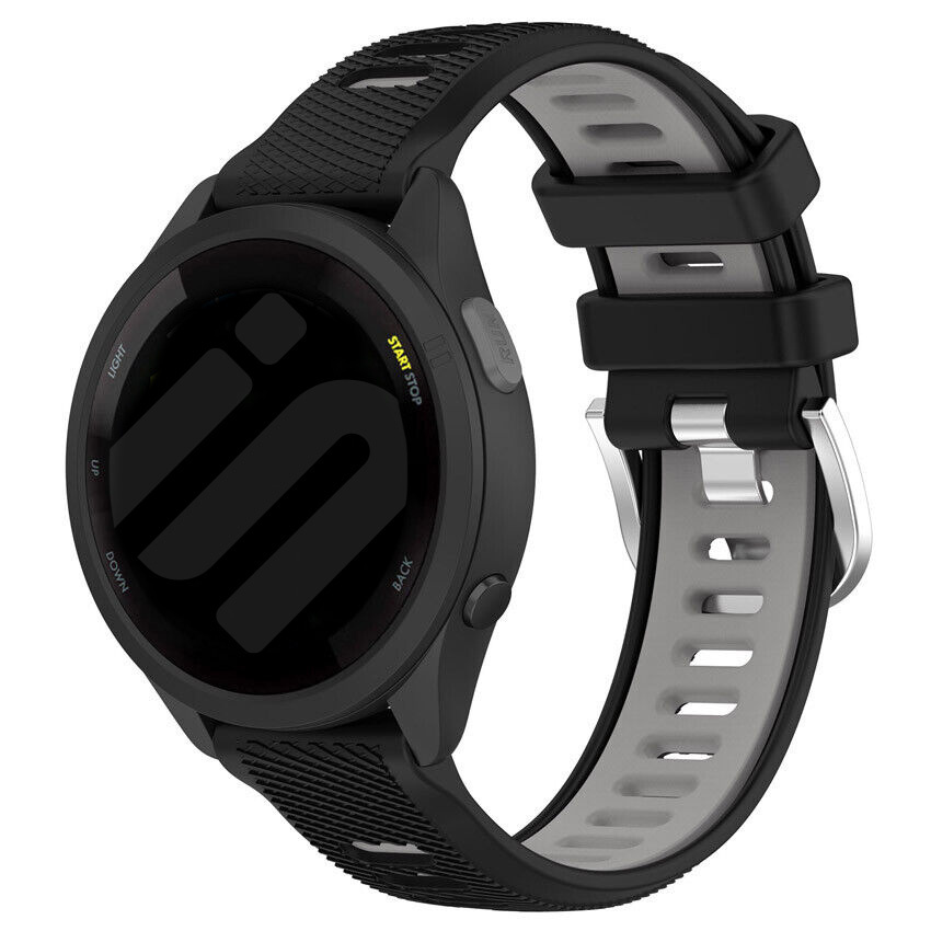 Strap-it Garmin Forerunner 570 - 47mm sport gesp bandje (zwart/grijs)