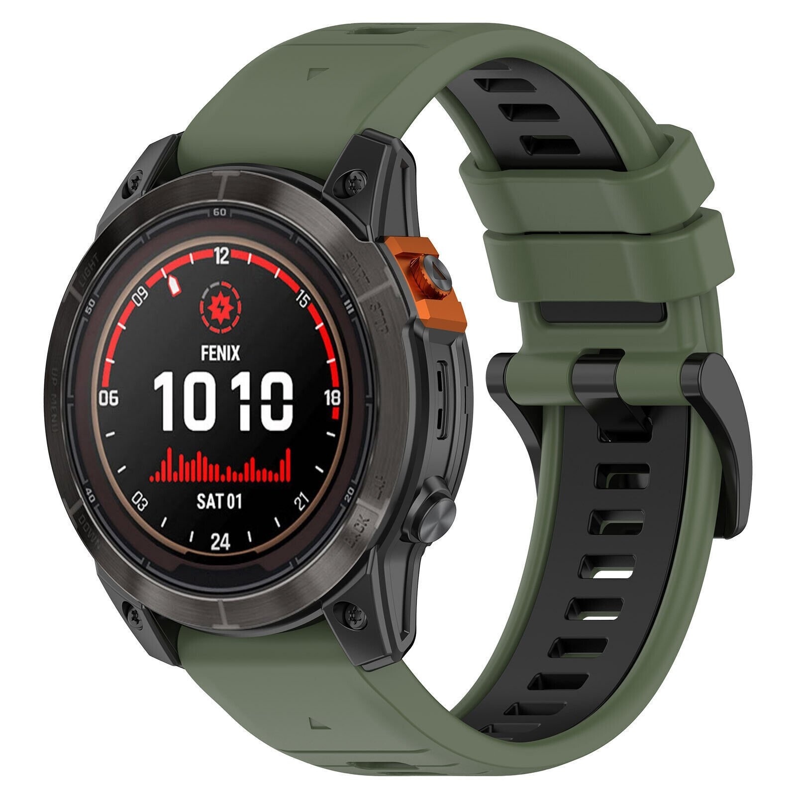 Strap-it Garmin Forerunner 970 sport gesp band (olijfgroen/zwart)