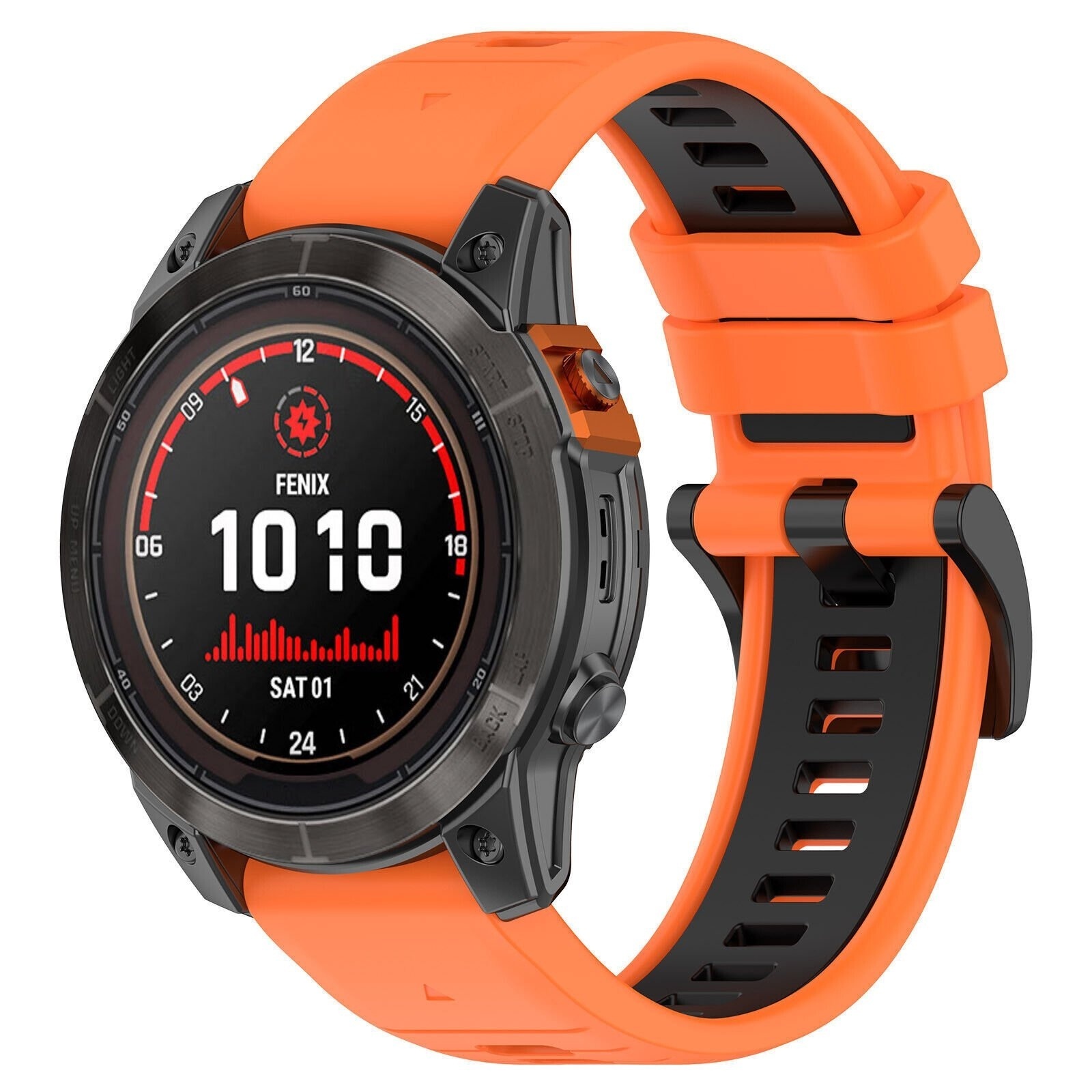 Strap-it Garmin Forerunner 970 sport gesp band (oranje/zwart)