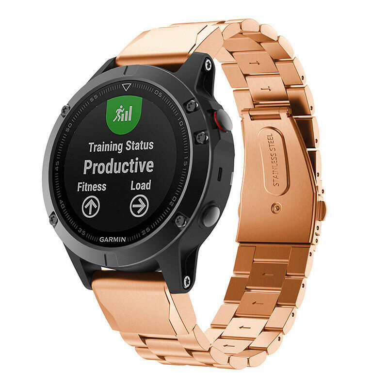Strap-it Garmin Forerunner 970 stalen band (rosé goud)