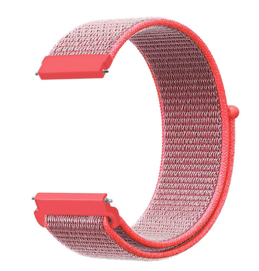Strap-it Huawei Watch 5 - 42mm nylon band (roze/rood)