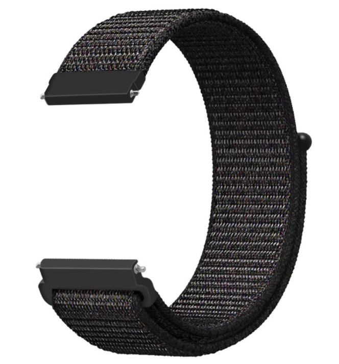 Strap-it Huawei Watch 5 - 42mm nylon band (zwart)