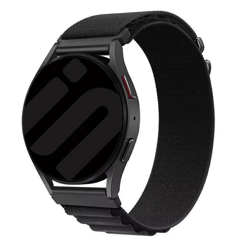 Strap-it Huawei Watch 5 - 46mm Alpine nylon bandje (zwart)