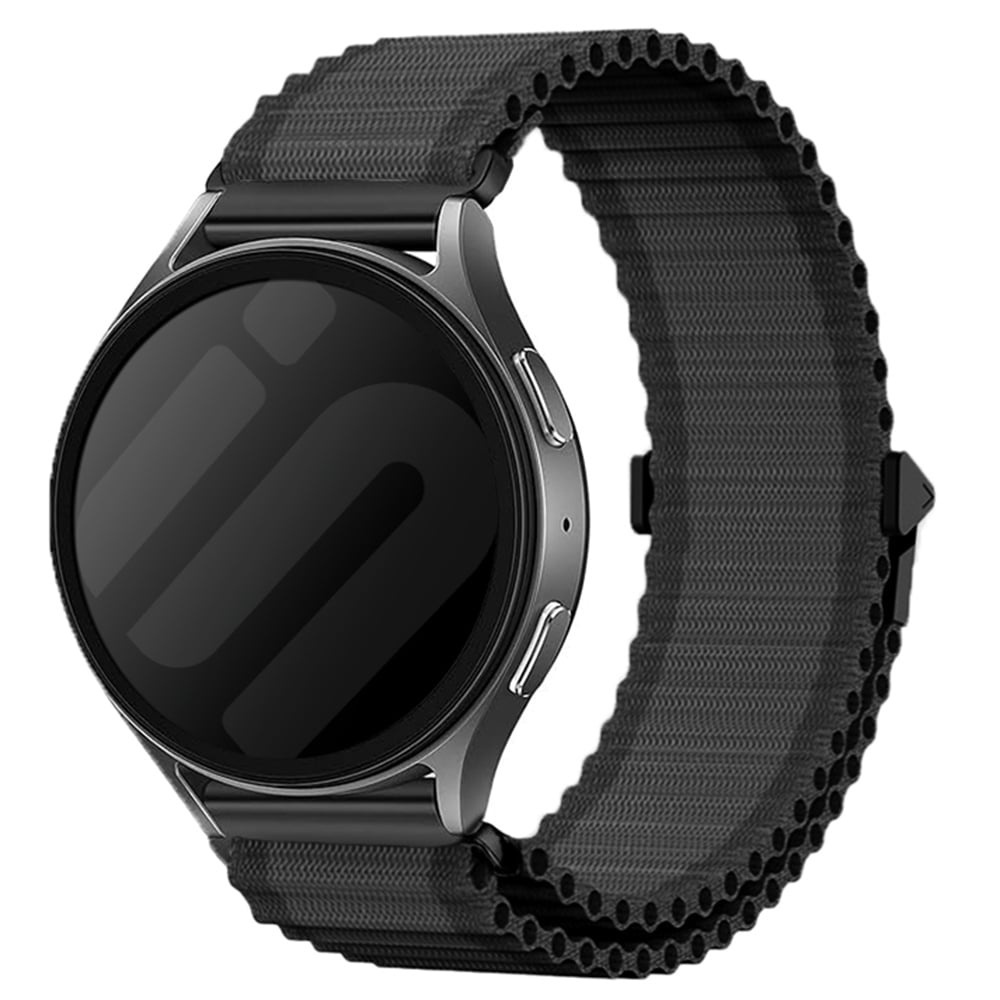 Strap-it Huawei Watch 5 - 46mm outdoor nylon bandje (zwart)