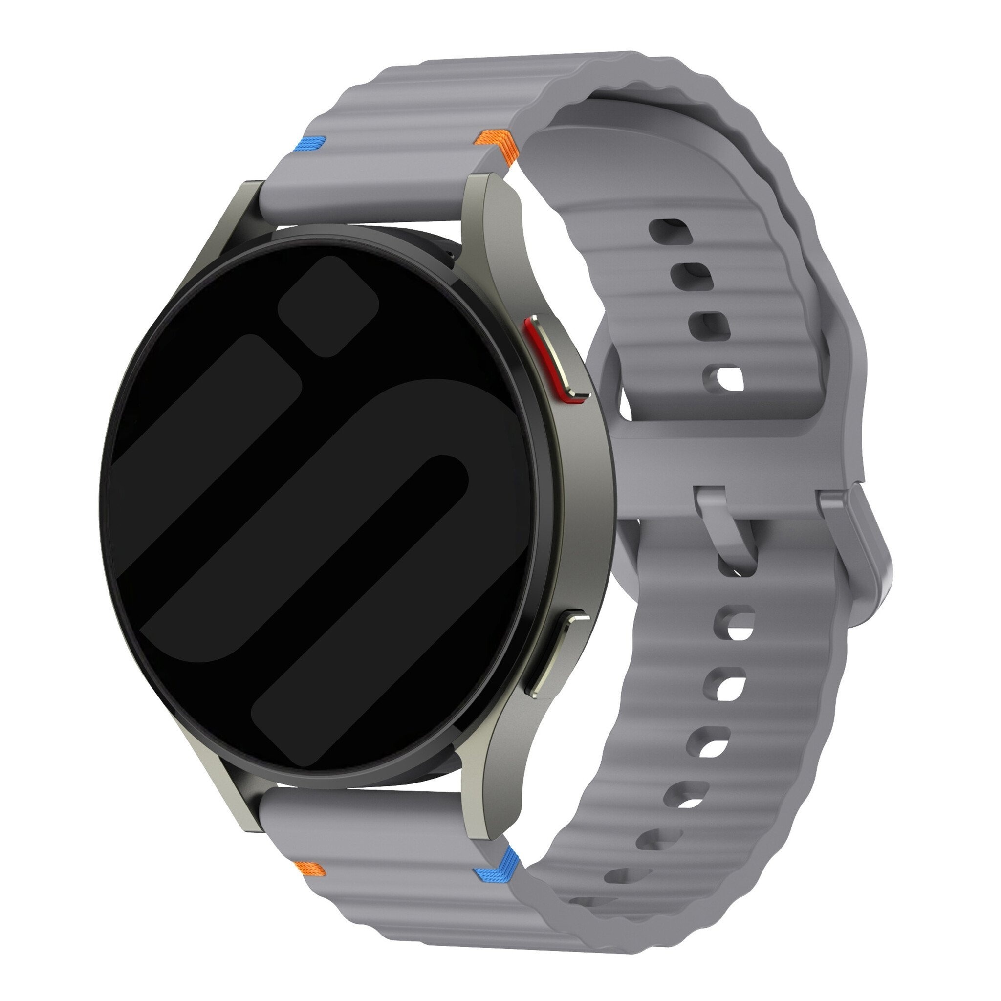 Strap-it Huawei Watch 5 - 46mm wave siliconen bandje (donkergrijs)
