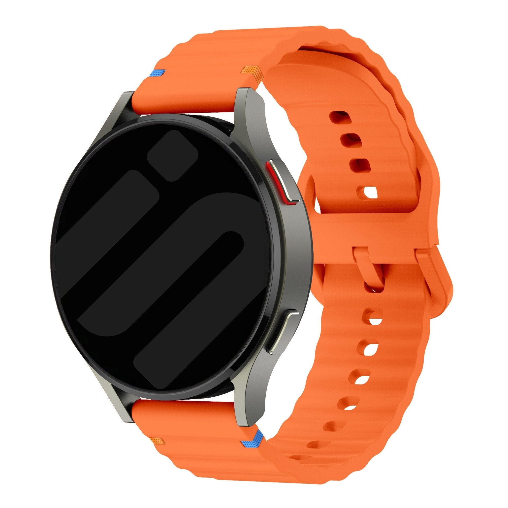 Strap-it Huawei Watch 5 - 46mm wave siliconen bandje (oranje)