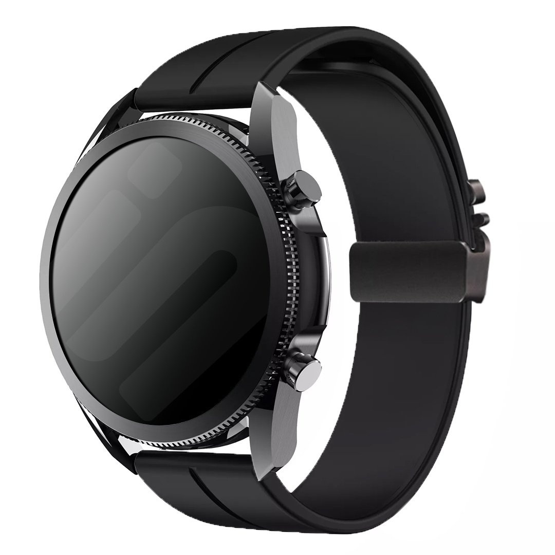 Strap-it Huawei Watch 5 - 46mm siliconen band met P-buckle (zwart)