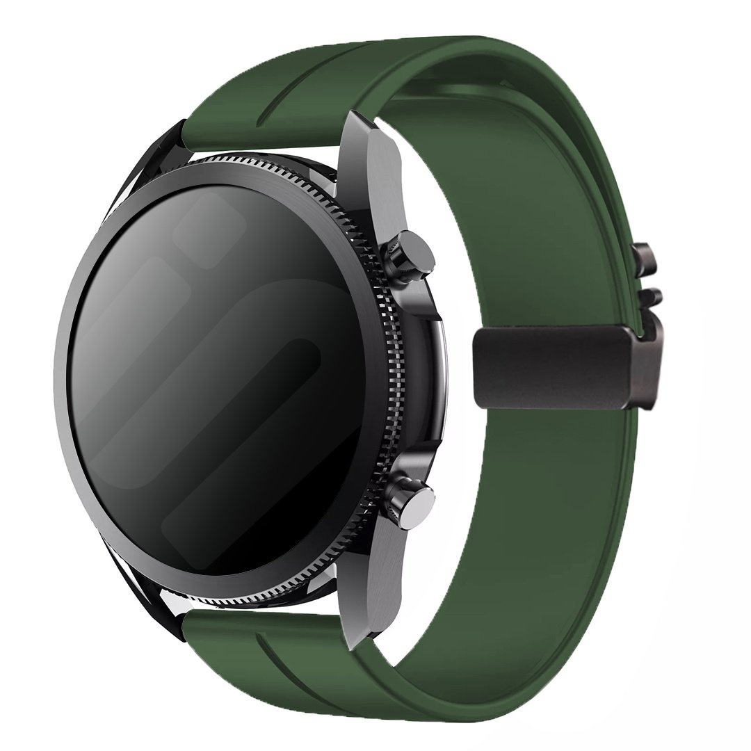 Strap-it Huawei Watch 5 - 46mm siliconen band met P-buckle (groen)