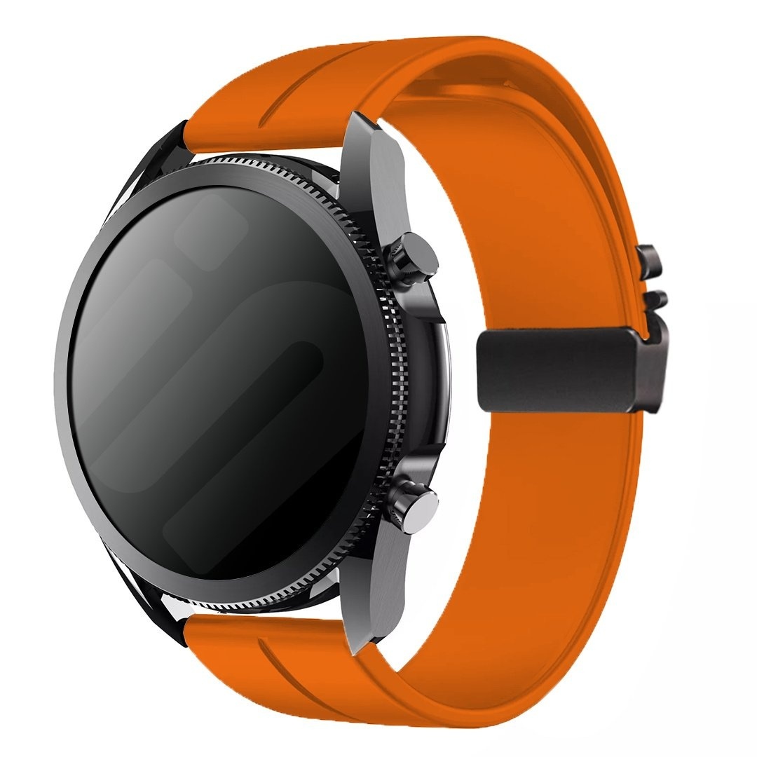 Strap-it Huawei Watch 5 - 46mm siliconen band met P-buckle (oranje)