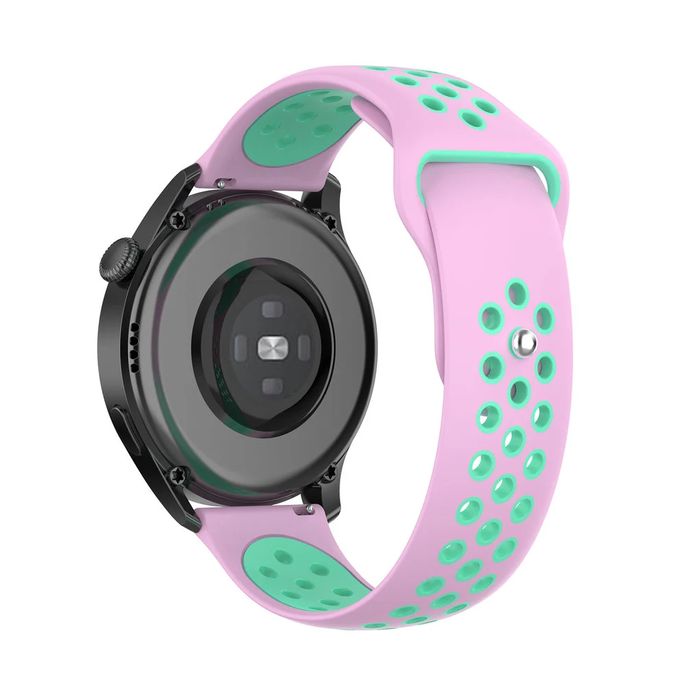 Strap-it Huawei Watch 5 - 42mm sport bandje roze/aqua