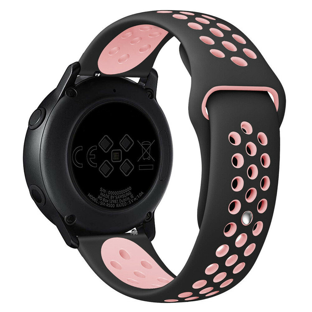 Strap-it Huawei Watch 5 - 42mm sport bandje zwart/roze