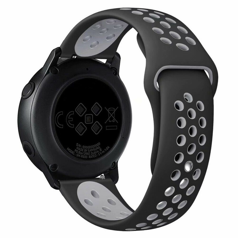 Strap-it Huawei Watch 5 - 42mm sport band - zwart/grijs