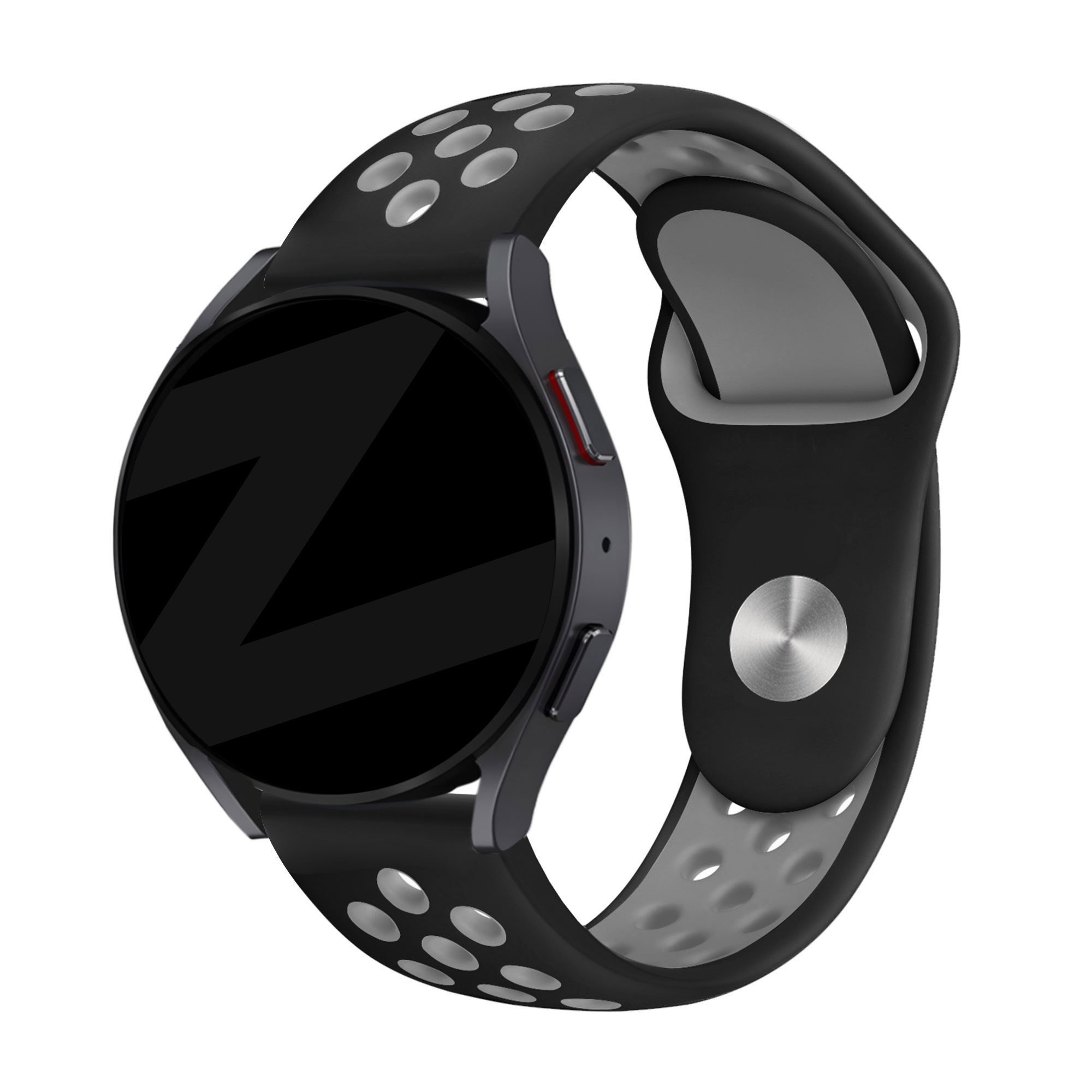 Bandz Huawei Watch 5 - 46mm sport band 'Deluxe' (zwart/grijs)