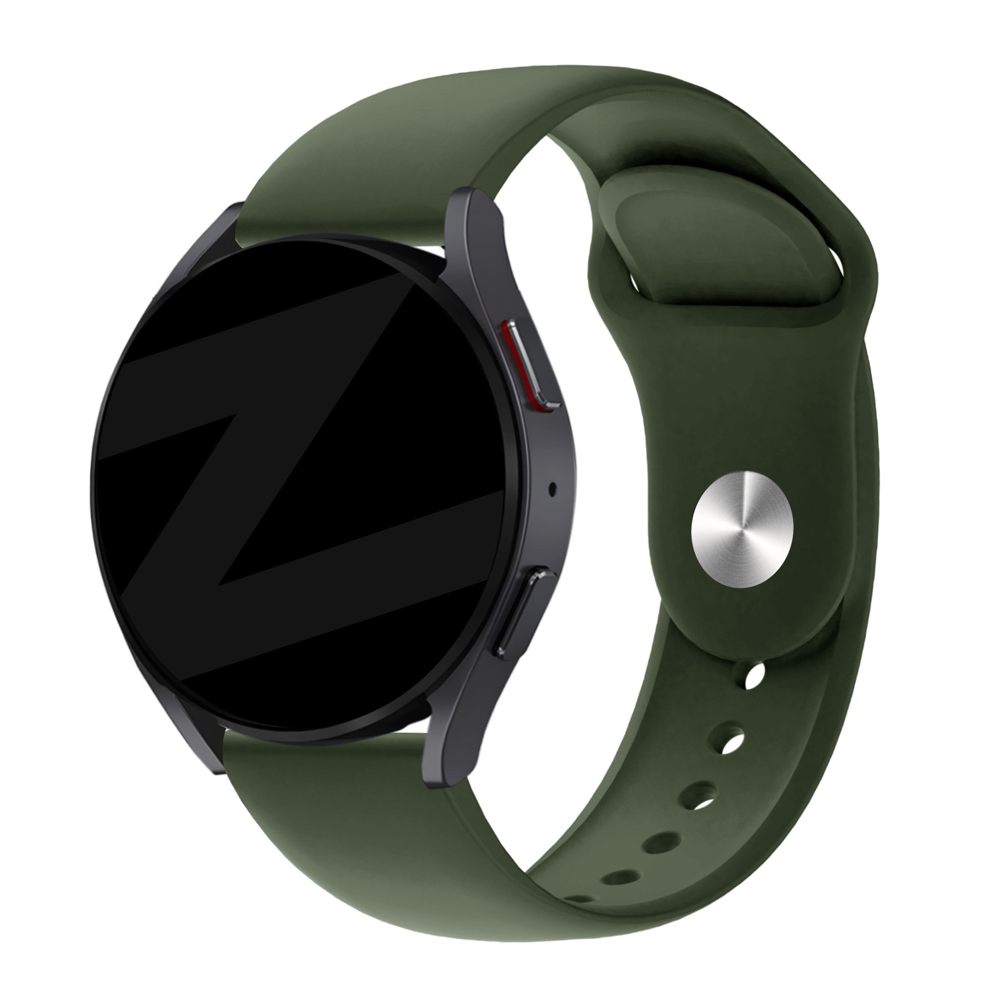 Bandz Huawei Watch 5 - 46mm sport band 'Deluxe' (olijfgroen)
