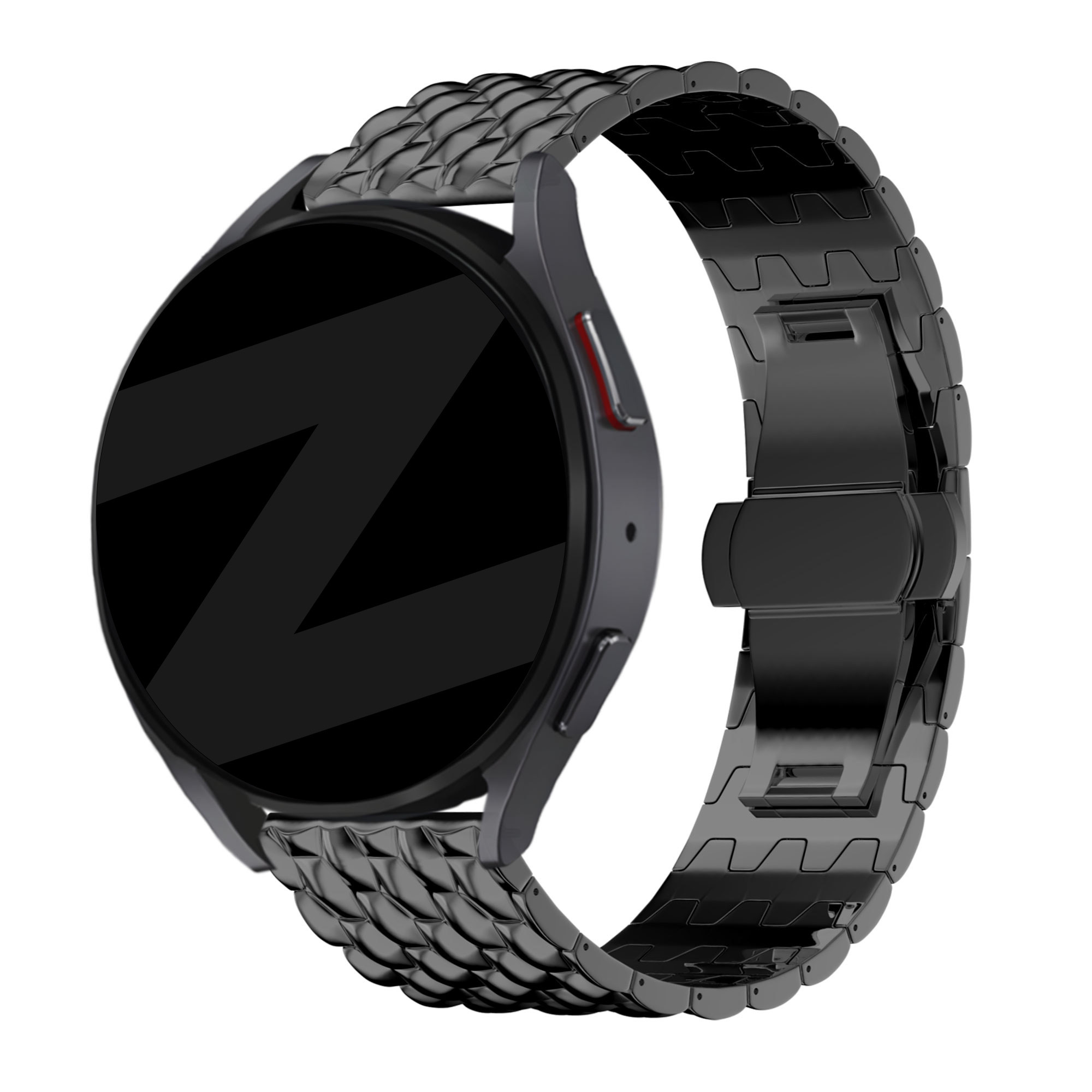 Bandz Huawei Watch 5 - 46mm stalen band 'Dragon' (zwart)