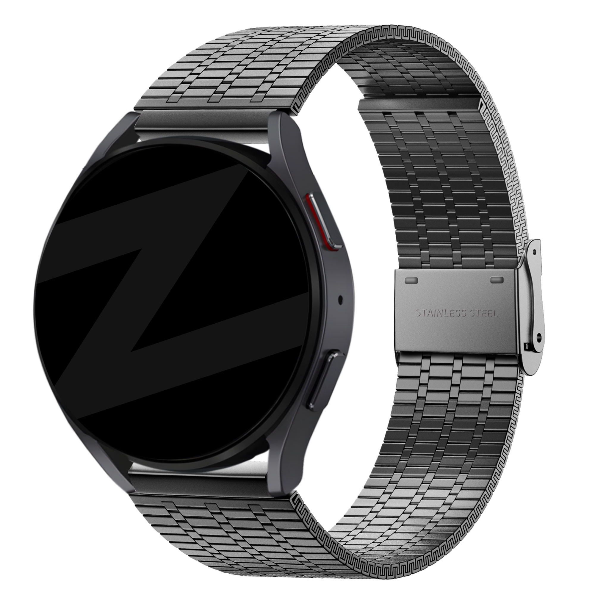 Bandz Huawei Watch 5 - 46mm verstelbare stalen band (zwart)