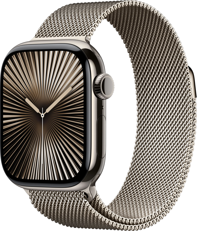 Apple Watch Series 10 4G 42mm Titanium Zilver Milanese Band