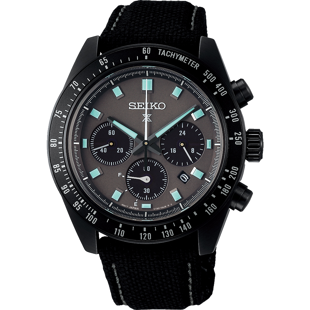 Seiko prospex black series night vision solar speedtimer chronograph