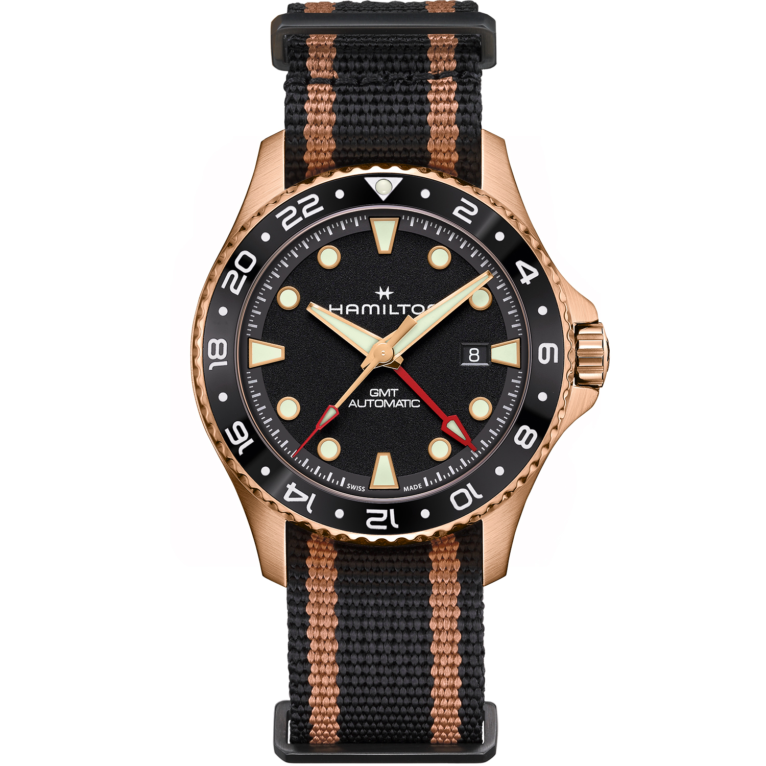 Hamilton khaki navy scuba gmt bronze