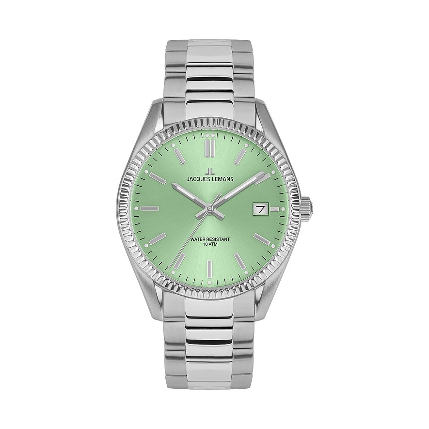 Jacques Lemans Kwartshorloge Derby Horloge, herenhorloge, dameshorloge, roestvrijstalen band, tot 10 bar waterdicht.