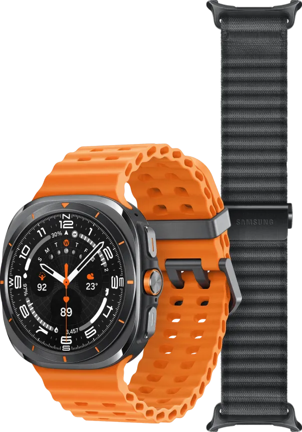 Samsung Galaxy Watch Ultra (2025) 4G Titanium Grijs 47mm + Ultra Trail Horlogeband Grijs