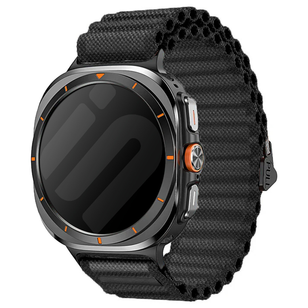 Strap-it Samsung Galaxy Watch Ultra 2025 outdoor nylon bandje (zwart)
