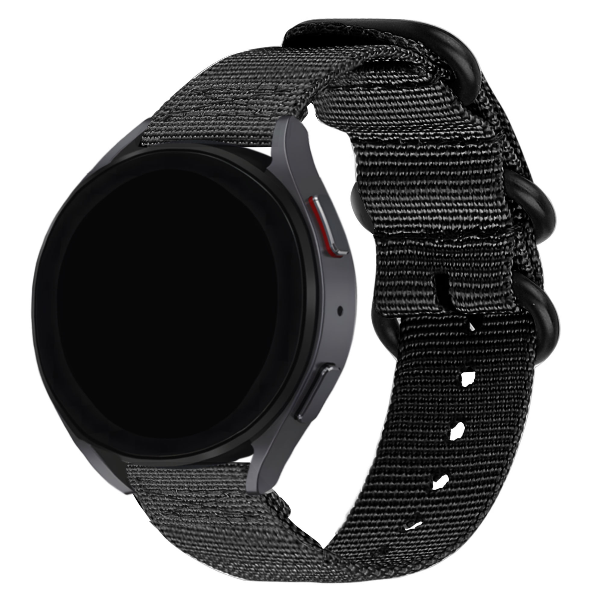 BALR. BALR Samsung Galaxy Watch 46mm nylon band met gesp (zwart)