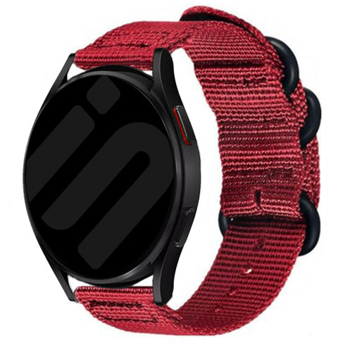 Strap-it Samsung Galaxy Watch FE nylon gesp band (rood)