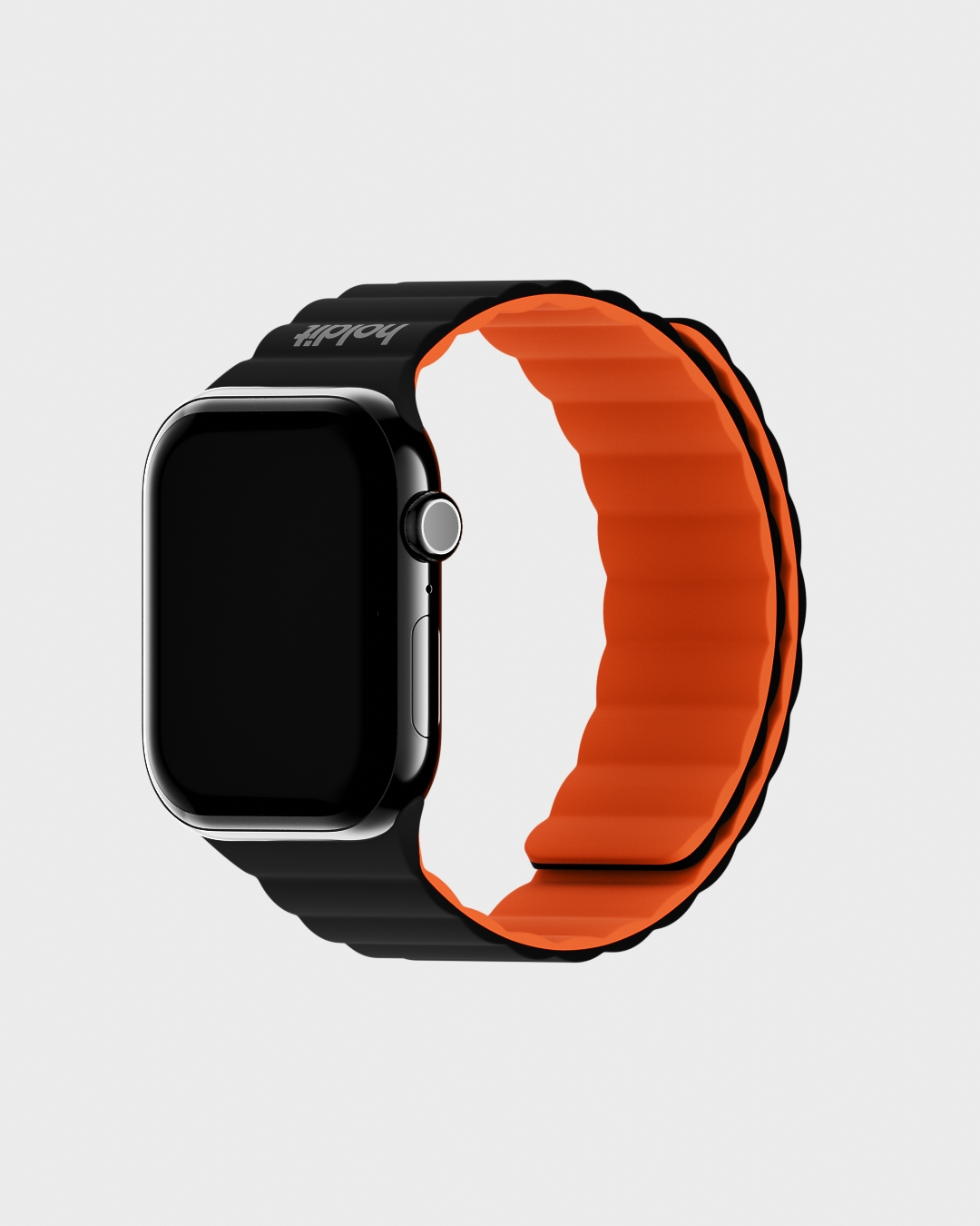 Holdit Watch Band Silicone Magnet Orange/Black 42/44/45/46/49 mm