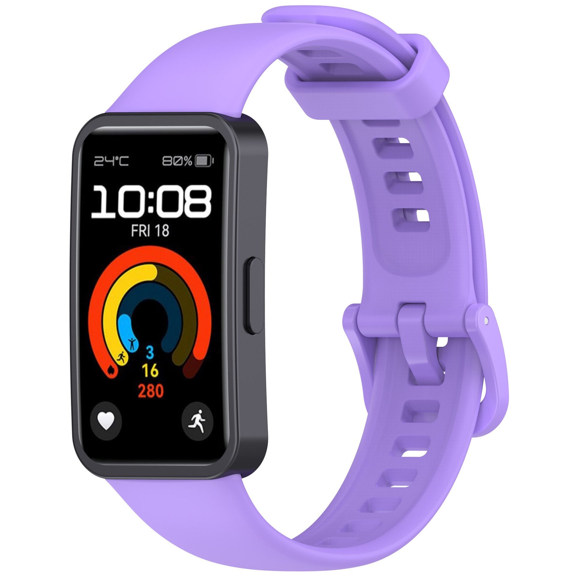Strap-it Huawei Band 10 classic siliconen bandje (lila)