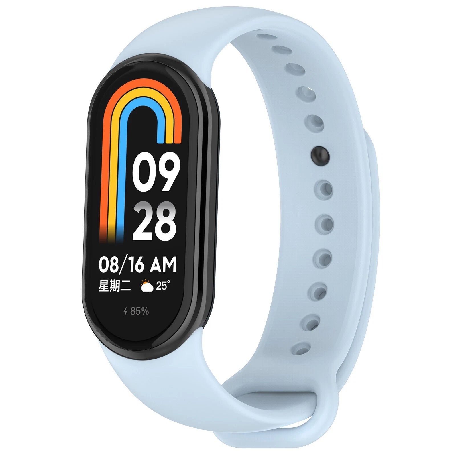 Strap-it Xiaomi Smart Band 8 siliconen bandje (lichtblauw)