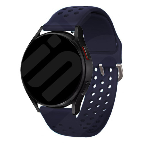 Strap-it Samsung Galaxy Watch FE siliconen bandje met gaatjes (donkerblauw)