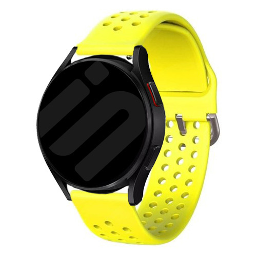 Strap-it Samsung Galaxy Watch FE siliconen bandje met gaatjes (geel)