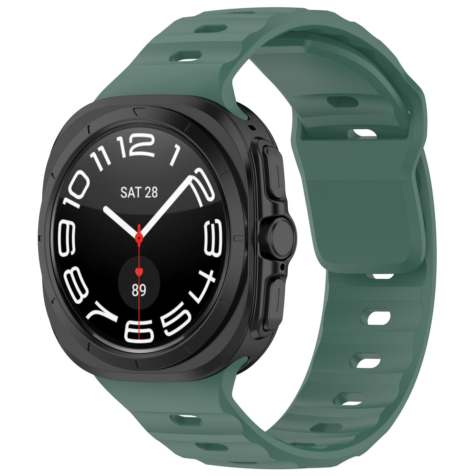 Strap-it Samsung Galaxy Watch Ultra 2025 outdoor siliconen bandje (donkergroen)