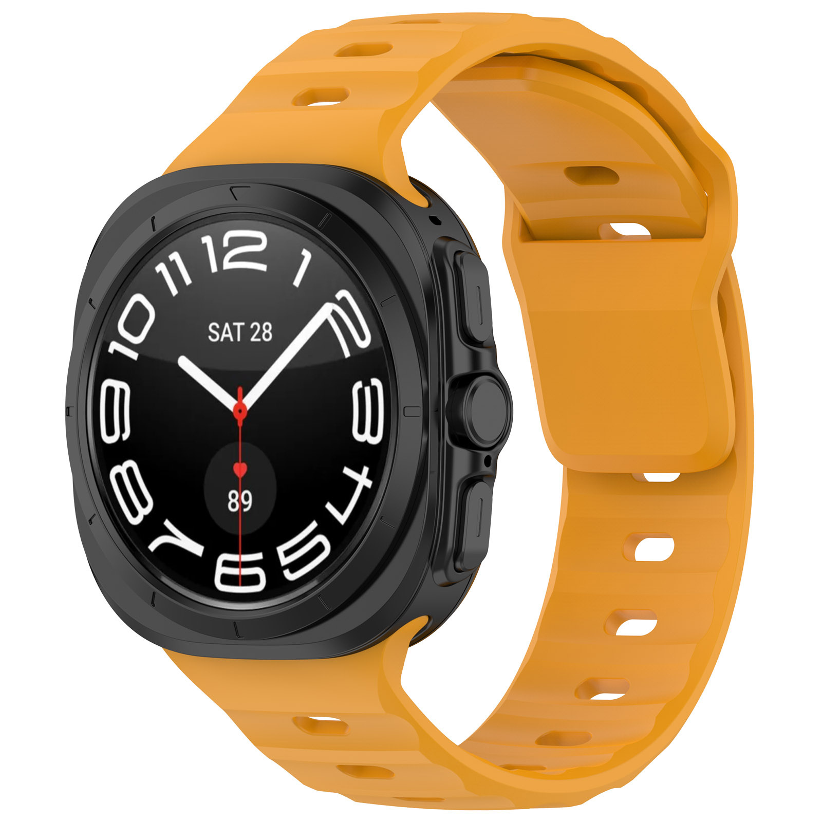 Strap-it Samsung Galaxy Watch Ultra 2025 outdoor siliconen bandje (oranje-geel)