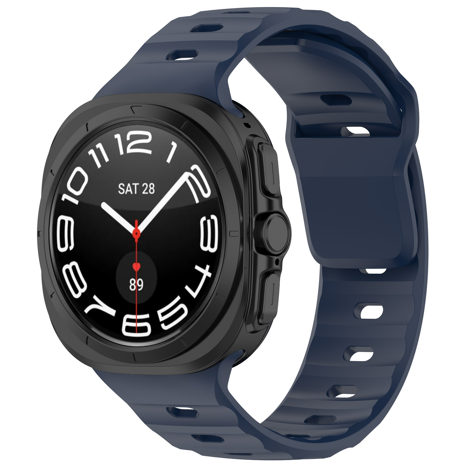 Strap-it Samsung Galaxy Watch Ultra 2025 outdoor siliconen bandje (donkerblauw)
