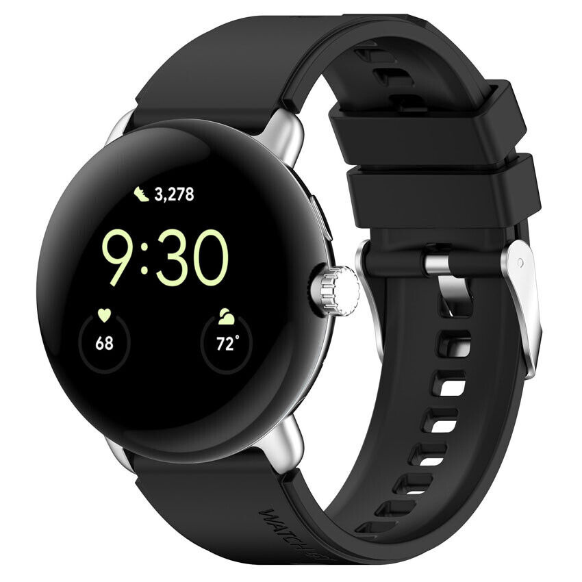 Strap-it Google Pixel Watch 3 - 41mm siliconen bandje (zwart)