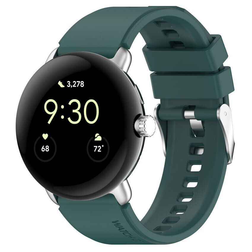 Strap-it Google Pixel Watch 3 - 41mm siliconen bandje (donkergroen)