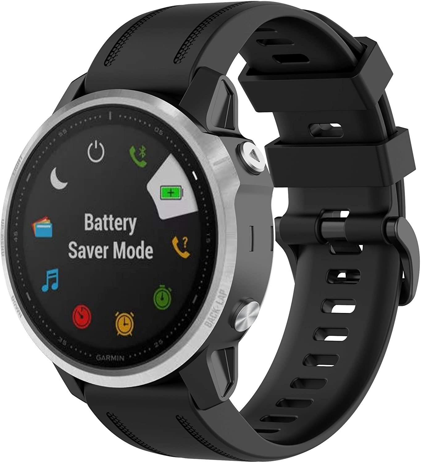 Strap-it Garmin Fenix 8 - 43mm siliconen bandje (zwart)