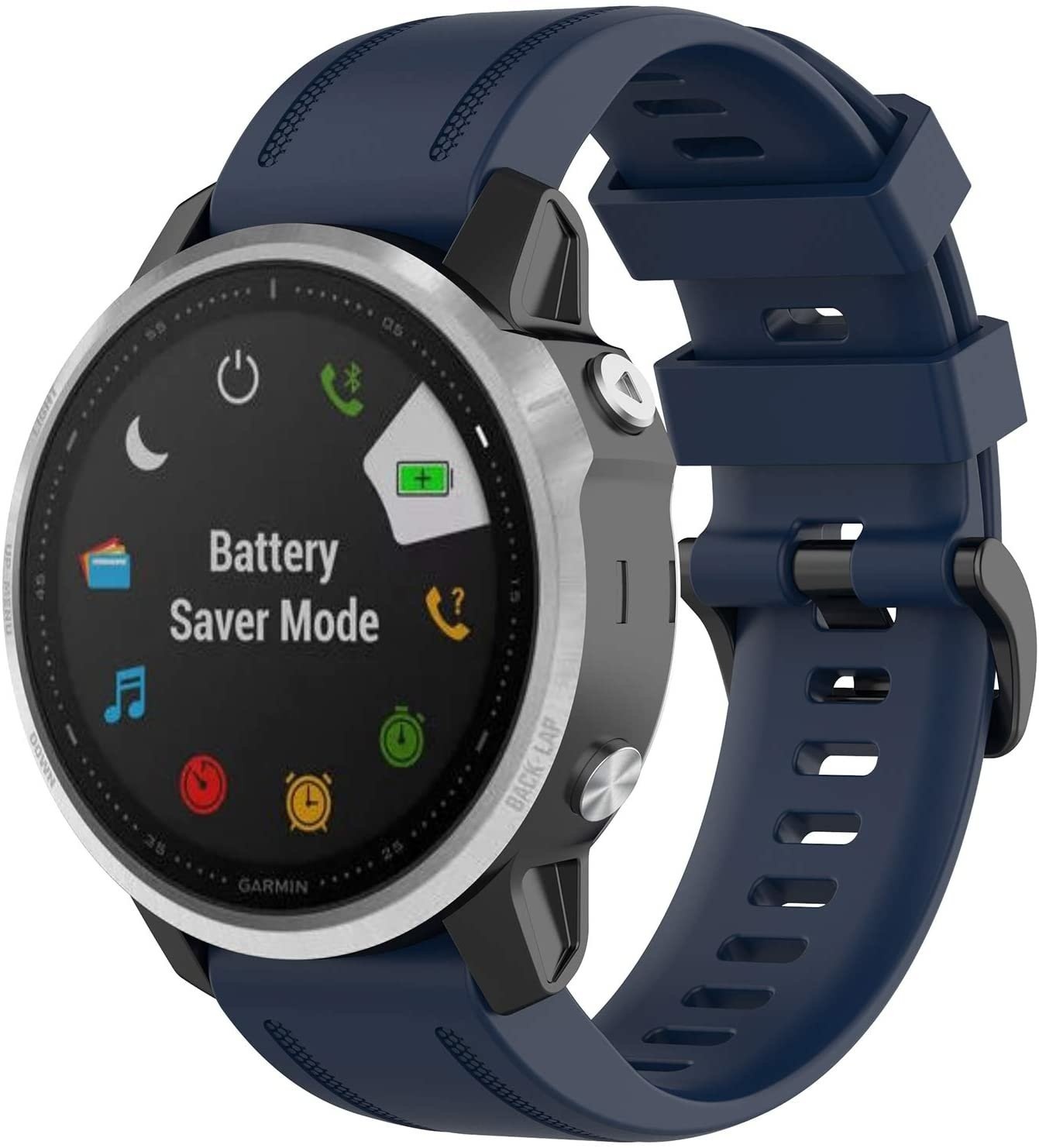 Strap-it Garmin Fenix 8 - 43mm siliconen bandje (donkerblauw)