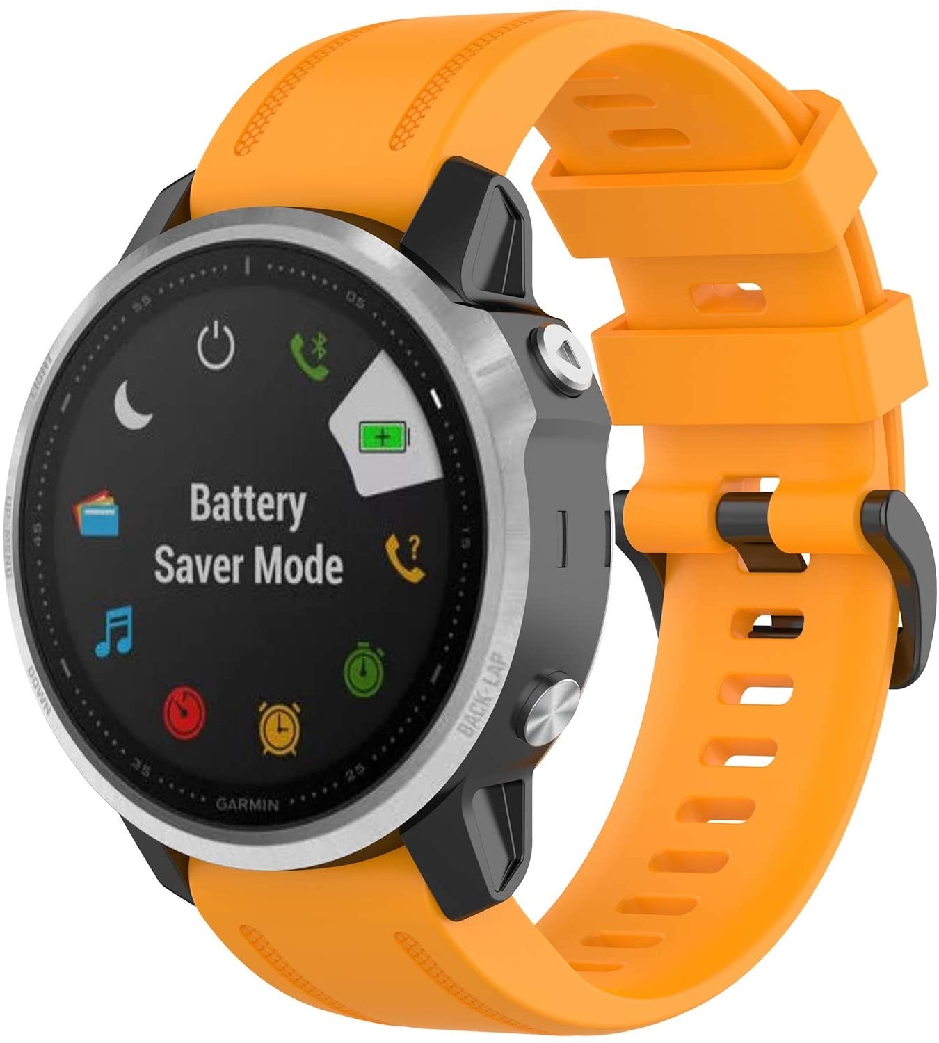 Strap-it Garmin Fenix 8 - 43mm siliconen bandje (oranje)