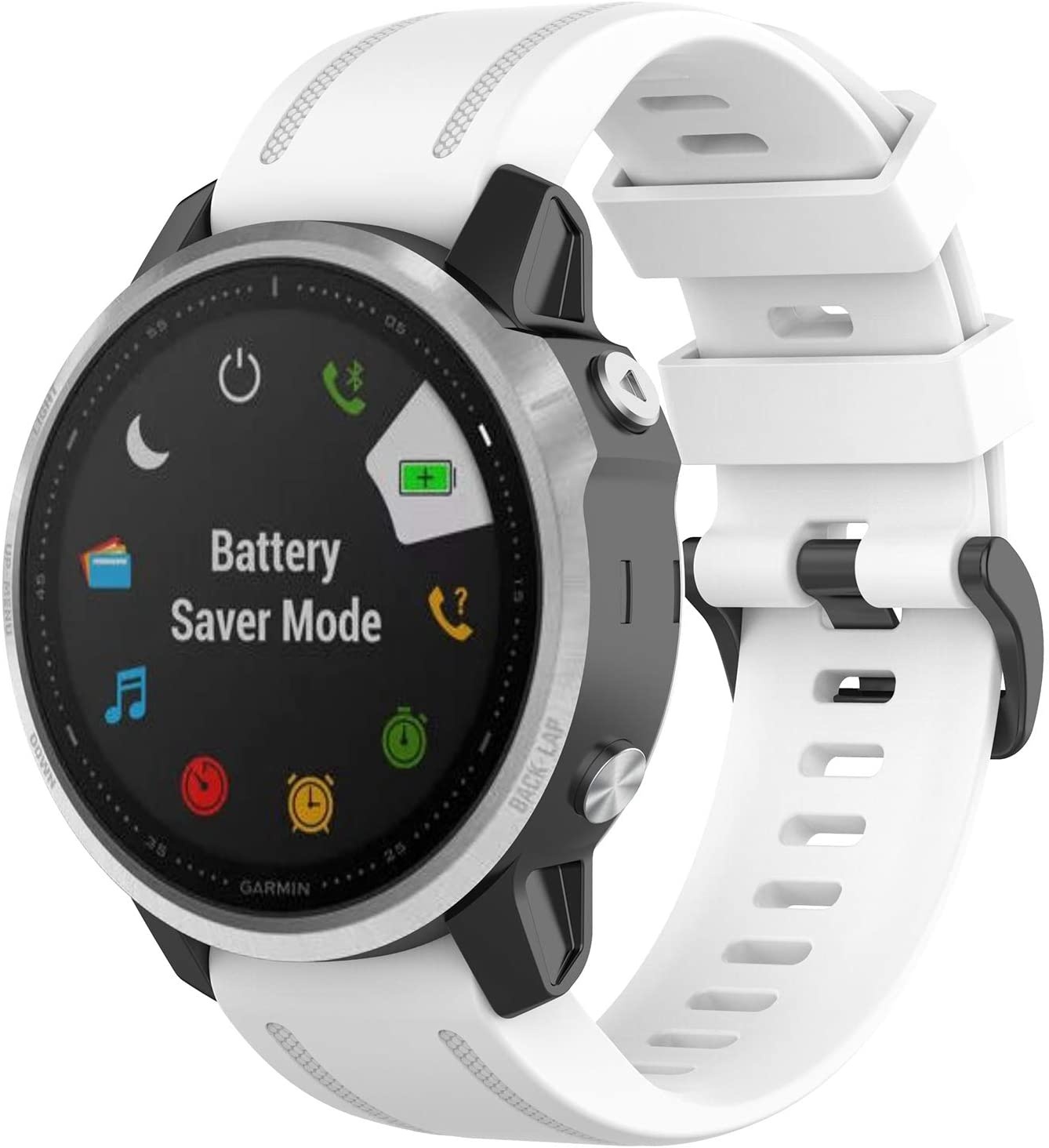 Strap-it Garmin Fenix 8 - 43mm siliconen bandje (wit)