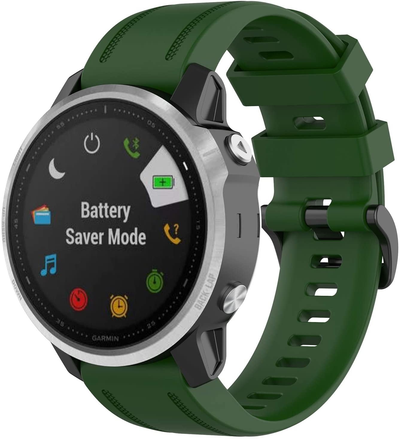 Strap-it Garmin Fenix 8 - 43mm siliconen bandje (legergroen)