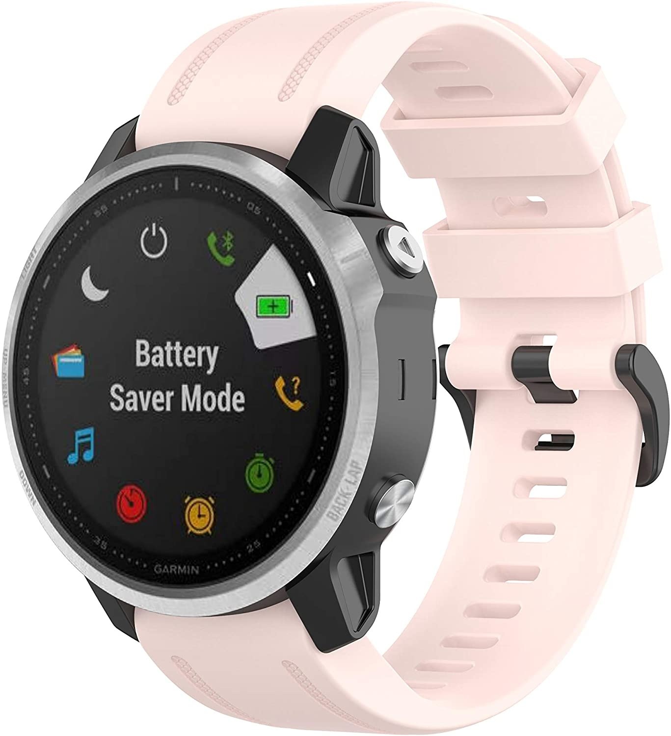 Strap-it Garmin Fenix 8 - 43mm siliconen bandje (lichtroze)