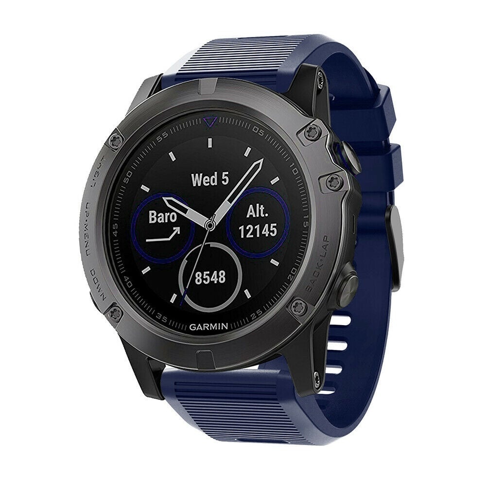 Strap-it Garmin Fenix 8 - 51mm siliconen bandje (donkerblauw)