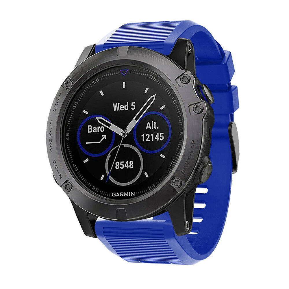 Strap-it Garmin Fenix 8 - 51mm siliconen bandje (blauw)