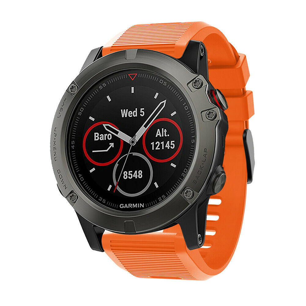 Strap-it Garmin Fenix 8 - 51mm siliconen bandje (oranje)