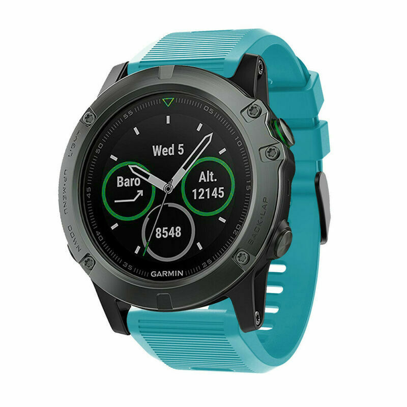 Strap-it Garmin Fenix 8 - 51mm siliconen bandje (lichtblauw)